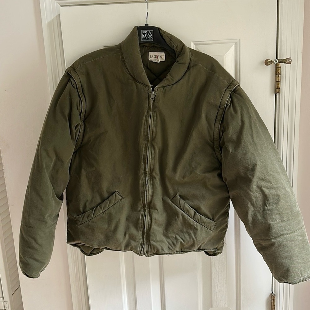 J.Crew Mens Down Filled Puffer Coat Convertible